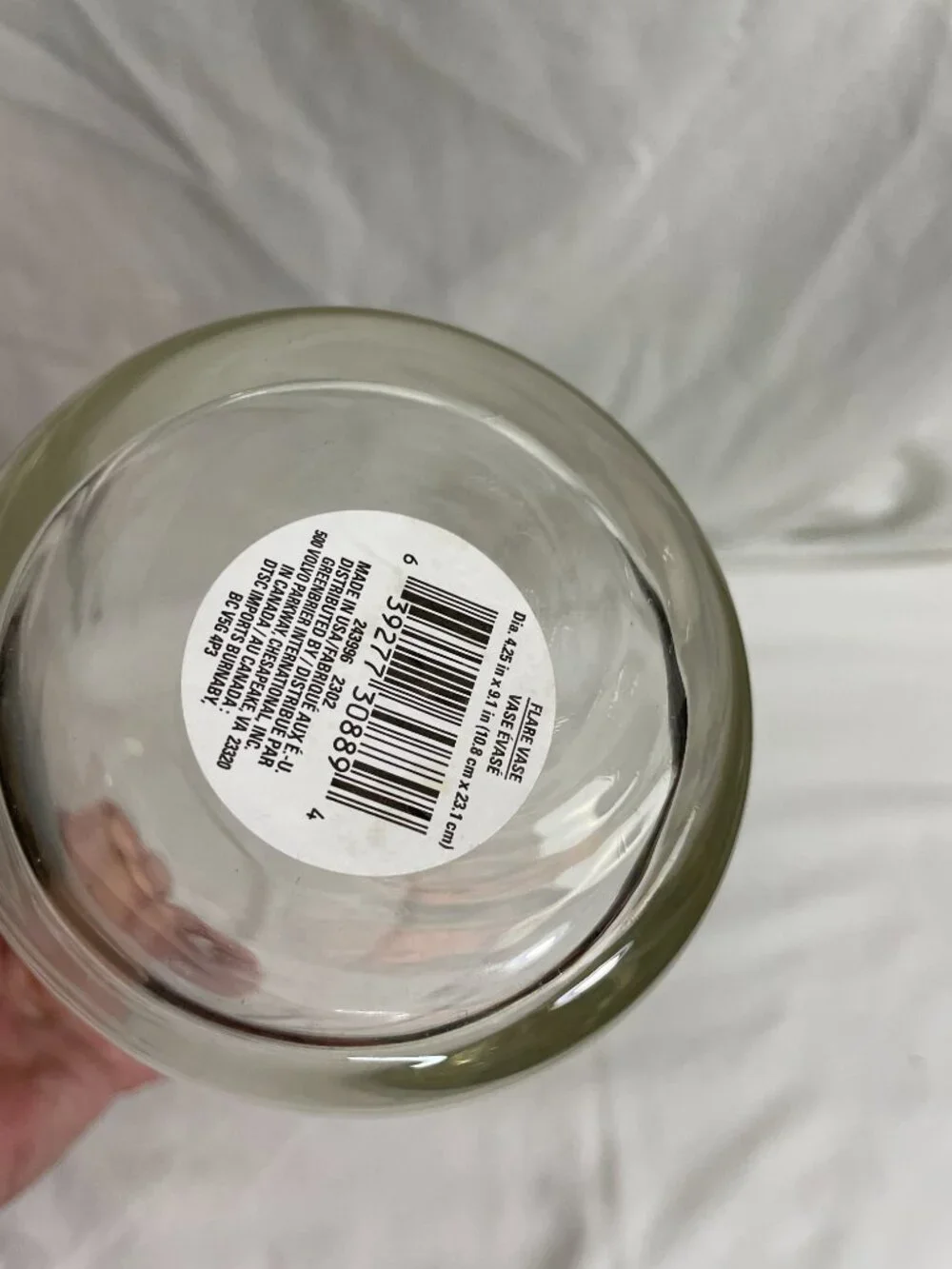 Clear Glass Flared Cylinder Vase 9.25